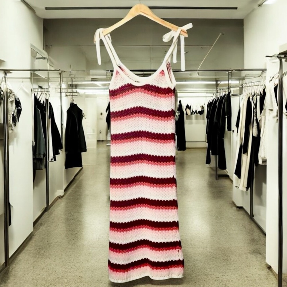 ZARA Striped Knit Midi Dress M
Red Pink Limited - Picture 5 of 7